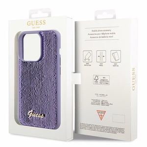 Guess Sequin Script Metal ümbris jaoks iPhone 15 Pro - lilla