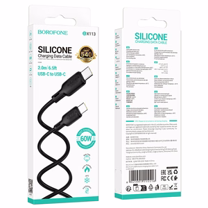 Borofone Cable BX113 Lenny - Type C to Type C - PD 60W 3A 2 metres black