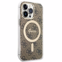 Set Guess GUBPP13LH4EACSW Ümbris+ Charger iPhone 13 Pro brown/brown hard ümbris 4G Print MagSafe