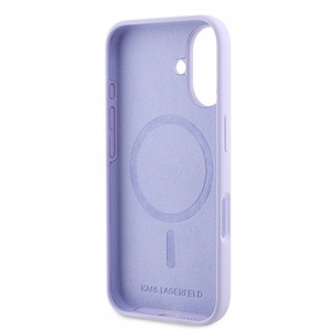 KARL LAGERFELD ümbris jaoks IPHONE 16 Plus compatible with MagSafe KLHMP16MSCMKCRHU (Silicone KC Body Ring) lilla