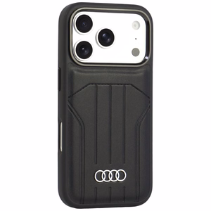 Audi kunstnahast ümbris seadmele iPhone 18 Pro / 17 Pro, MagSafe-ühilduv – must