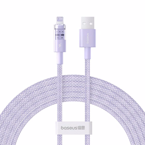 Baseus Gem USB-A kuni Lightning 2.4A kiirlaadimiskaabel 2 m, lilla