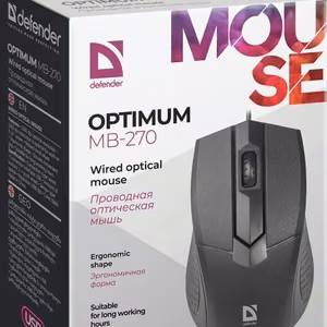 Defender Optimum MB-270 kontorihiir paremakäelistele, USB Type-A, optiline, 1000 DPI