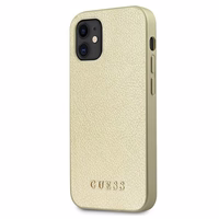 Guess GUHCP12SIGLGO iPhone 12 mini 5.4" kuldne/kuldne kõvakaaneline Iridescent