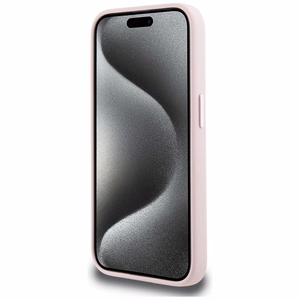 KARL LAGERFELD ümbris jaoks IPHONE 15 Pro compatible with MagSafe KLHMP15LSCMKMPCP (Silicone Initial Metal Logo) roosa