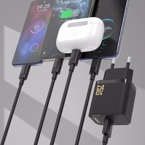 Dudao A27STEU 25W GaN USB-A seinalaadija USB-A - USB-C kaabliga - valge