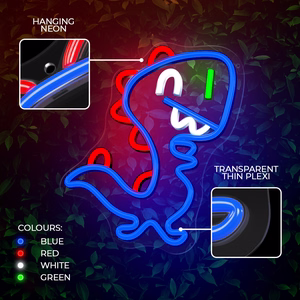 Neon PLEXI LED JURASSIC BABY DINO sinine FLNJ01 Forever Light