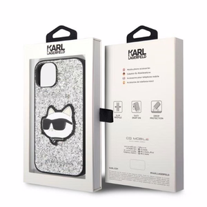 Karl Lagerfeld KLHCP14SG2CPS iPhone 14 6.1" hõbedane/hõbedane hardcase Glitter Choupette Patch