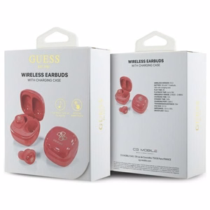 Guess Bluetooth headphones GUTWSJ144ESF TWS + docking station fuchsia/fuschia Iridescent 4G Printed Logo