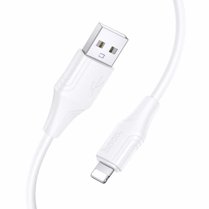 Silicone Cable USB A to Lightning Hoco 2,4A 1 m X124 white