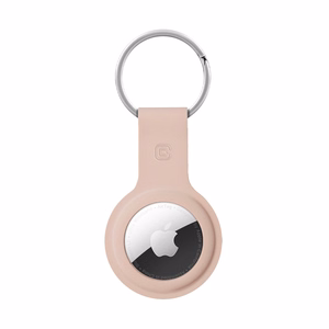 Crong Silicone ümbris seadmele Apple AirTag 1 / 2, võtmerõngaga, liivaroosa