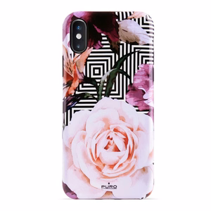 Puro Glam Geo Flowers Pink Peonies ümbris seadmele iPhone XS Max