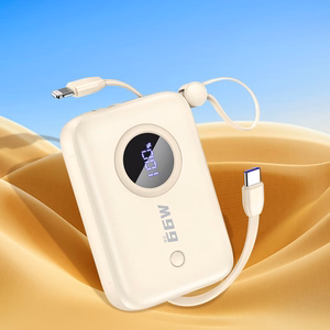 Dudao K14 10000mAh energiapank USB-C / Lightning kaabliga - beež
