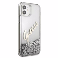 Guess GUHCP12SGLVSSI iPhone 12 mini5,4" hõbedane/hõbedane ümbris Glitter Vintage Script