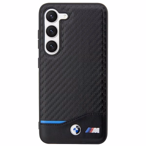 Чехол BMW Leather Carbon для Samsung Galaxy S23+ — чёрный