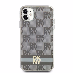 DKNY IML Checkered Mono Pattern & Printed Stripes MagSafe ümbris jaoks iPhone 11 / Xr - beige