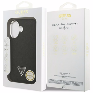 GUESS ümbris jaoks IPHONE 17 compatible with MagSafe GUHMP17SPGTSPSK (Grained PU Triangle Logo) must