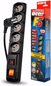 Extension cord 5 sockets ACAR F5 5 m black