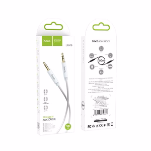 Kaabel AUX Jack 3,5 mm to Jack 3,5 mm Hoco 1 m UPA19 hõbedane