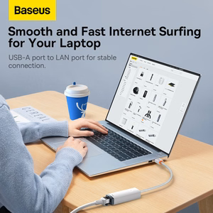 Baseus Adapter Lite seeria - USB to RJ45 - 1000 Mbps (WKQX000102) valge