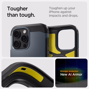 SPIGEN ümbris TOUGH ARMOR MAG compatible with MagSafe jaoks IPHONE 16 Pro Max metal slate