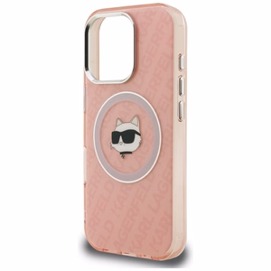 Karl Lagerfeld IML Choupette Head Logo MagSafe Ümbris iPhone 16 Pro - roosa