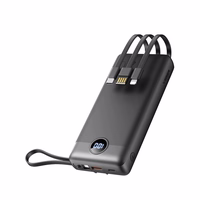 Powerbank Veger C20 (W2047 / W2059) 20000 mAh with built-in Micro-USB cables / Type C / Lightning must