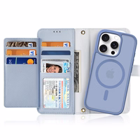 Dux Ducis Lawa Leather Ümbris jaoks iPhone 16 Pro Max with Detachable Magnetic Wallet - Sinine
