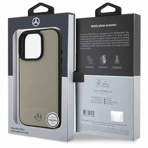 Mercedes MB Textured and Plain Leather MagSafe ümbris jaoks iPhone 16 Pro Max - beige