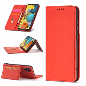 Magnetkaardi ümbris Samsung Galaxy A13 5G ümbris rahakott kaardihoidja punane