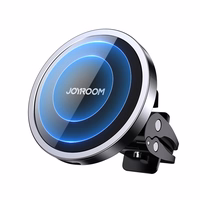 Joyroom Car Magnetic Hoidja Qi Juhtmevaba Inductive Laadija 15W (MagSafe Compatible jaoks iPhone) Must (JR-ZS240)
