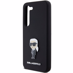Karl Lagerfeld Silicone Ikonik Metal Pin ümbris jaoks Samsung Galaxy S24 - must