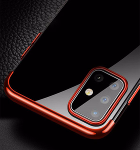 Selge värviga ümbris geel TPU galvaaniline raam Cover for Samsung Galaxy A72 4G must