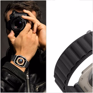 TECH-PROTECT NYLON PRO APPLE WATCH 4 / 5 / 6 / 7 / 8 / 9 / SE / ULTRA 1 / 2 (42 / 44 / 45 / 49 MM) TITAAN/OLIIVIROHELINE
