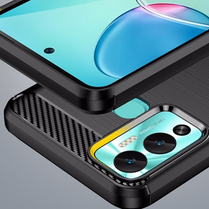 Carbon Case чехол для Infinix Hot 12 Play NFC / Hot 12 Play гибкая силиконовая карбоновая крышка чёрный