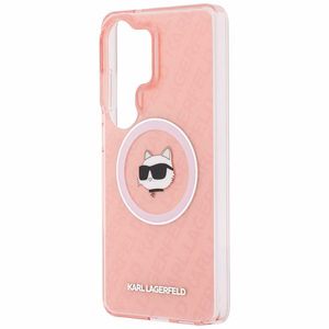 Karl Lagerfeld IML Repeated Choupette MagSafe Ümbris for Samsung Galaxy S26 Ultra - roosa