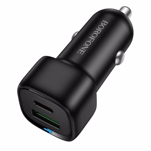 Borofone Автомобильное зарядное устройство BZ34B Cloud - USB + Type C - QC 3.0 PD 38W чёрное