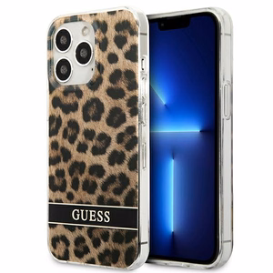 Guess GUHCP13LHSLEOW iPhone 13 Pro / 13 6.1" коричневый/коричневый жёсткий чехол Leopard