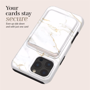 MIO White Marble Magsafe Ümbris kaardihoidjaga