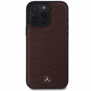 Mercedes MB Waves Leather Ümbris jaoks iPhone 16 Pro Max - punane