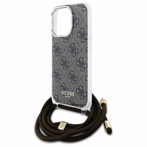 Guess Crossbody Cord 4G Print Ümbris jaoks iPhone 16 Pro - Brown