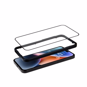 Crong Anti-Bacterial 3D Armor Glass 9H kogu ekraani kattev karastatud kaitseklaas iPhone 14 Pro jaoks koos paigaldusraamiga