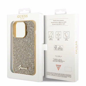 Guess Disco Metal Script ümbris jaoks iPhone 14 Pro Max - kuldne