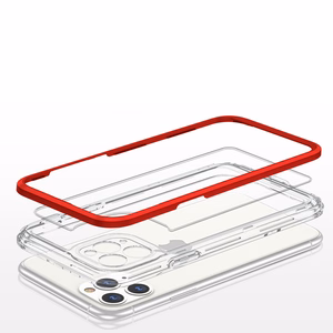 Läbipaistev 3in1 ümbris iPhone 11 Pro Maxi raamkate geel-punane