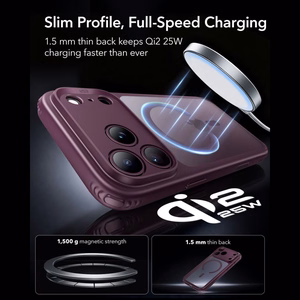 ESR Classic Hybrid MagSafe ümbris mudelitele iPhone 18 Pro Max / 17 Pro Max, tumeda kirsipunase värviga