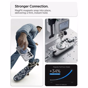 Spigen Ultra Hybrid Mag MagSafe Ümbris for Samsung Galaxy S26 Ultra Zero One - Clear and valge