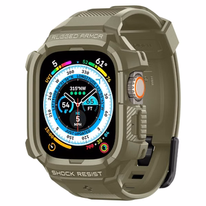 Spigen Rugged Armor Pro - rihm koos ümbrisega Apple Watch Ultra 49 mm (Vintage Khaki)