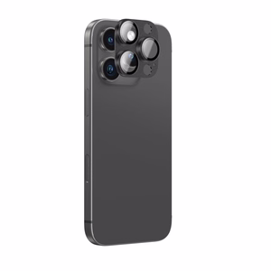 AmazingThing Aviation-Grade Alloy Tempered Glass Lens for iPhone 16 Pro / 16 Pro Max Camera Lens - Black