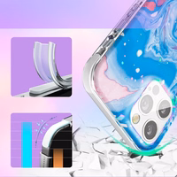 Kingxbar Watercolor seeria värviline ümbris iPhone 12 Pro Max sini-roosa värviga