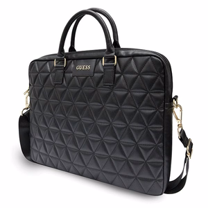 Стёганая сумка Guess для ноутбука 16" - чёрная